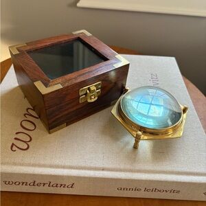 Nautical Brass & Glass dome magnifier paper weight